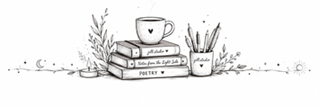 an mage of a cup and some books